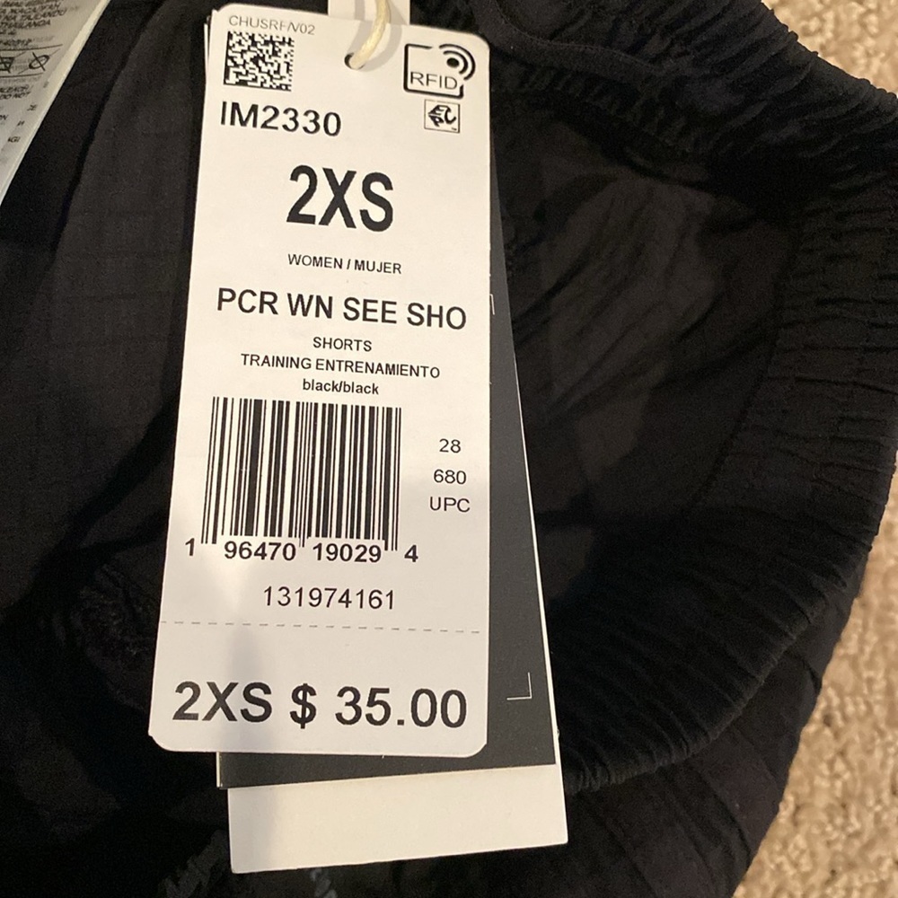-NWT Adidas Women's High Waist Woven Seersucker Shorts - Size: XXS - Picture 5 of 8